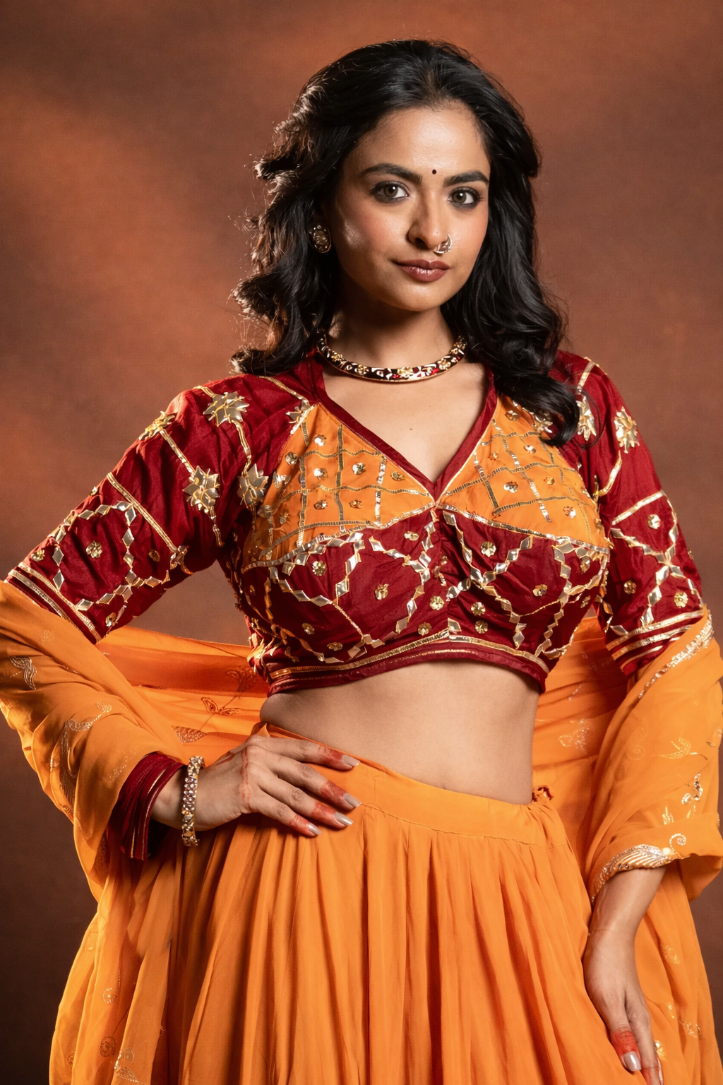Kesariyaa Mahal Pure Silk Rajasthani Angi Blouse with Kachi Gota Patti (PRE - ORDER ITEM)