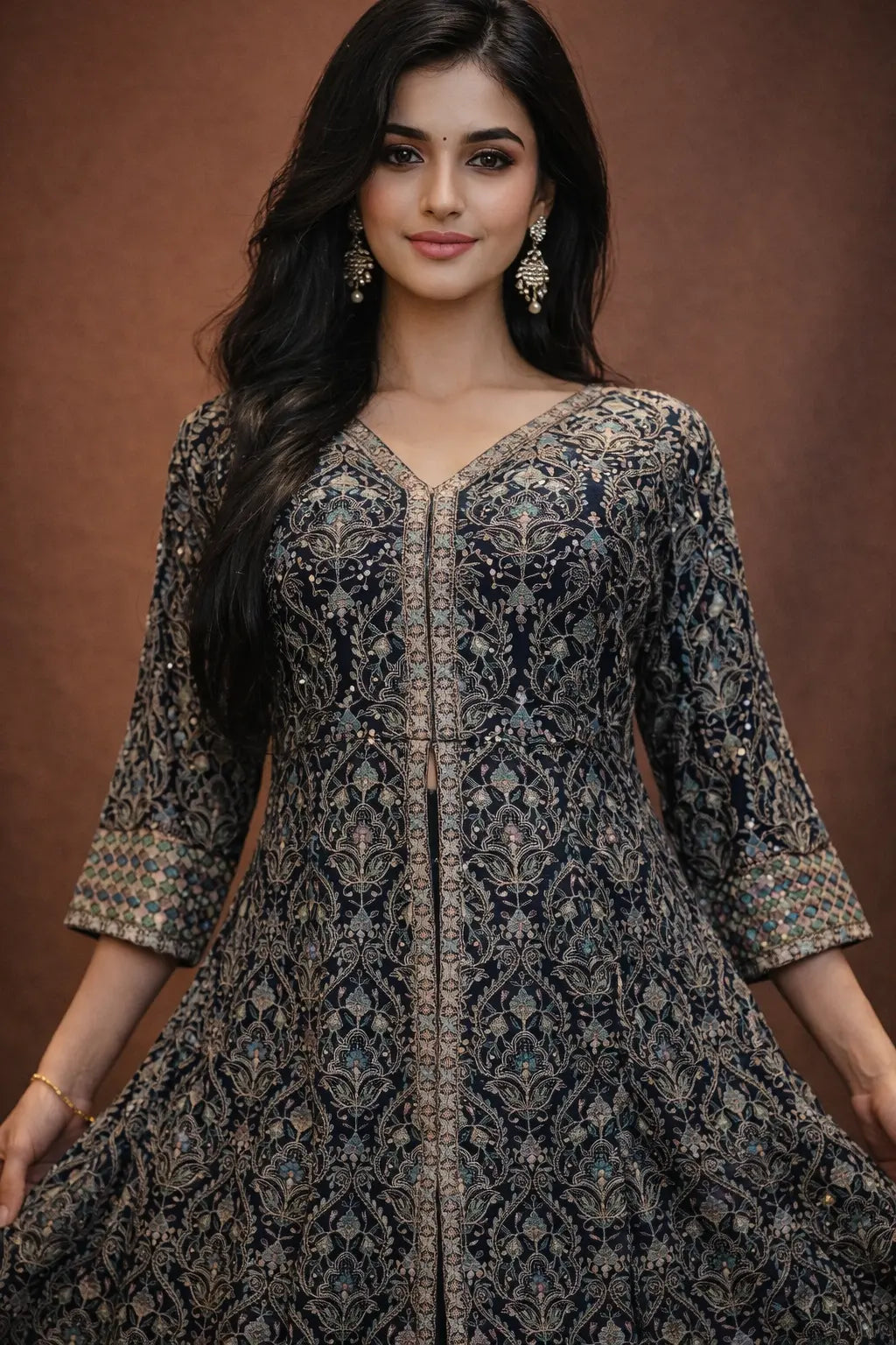 Pure kashmiri Embroidery 3-Piece Suit With Dupatta
