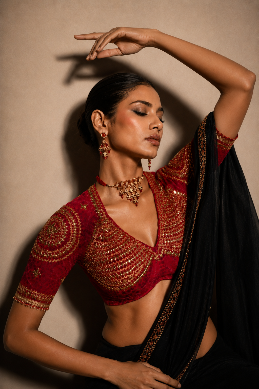 Bandhani Rajasthani Kachhi Gota Patti Aangi Blouse