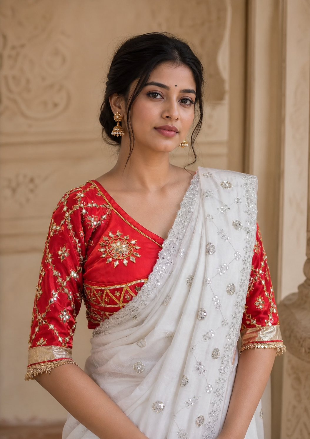 Ruby Purvi Rajasthani Angi Blouse with Gota Patti Handwork (PRE-BOOKING ITEM)