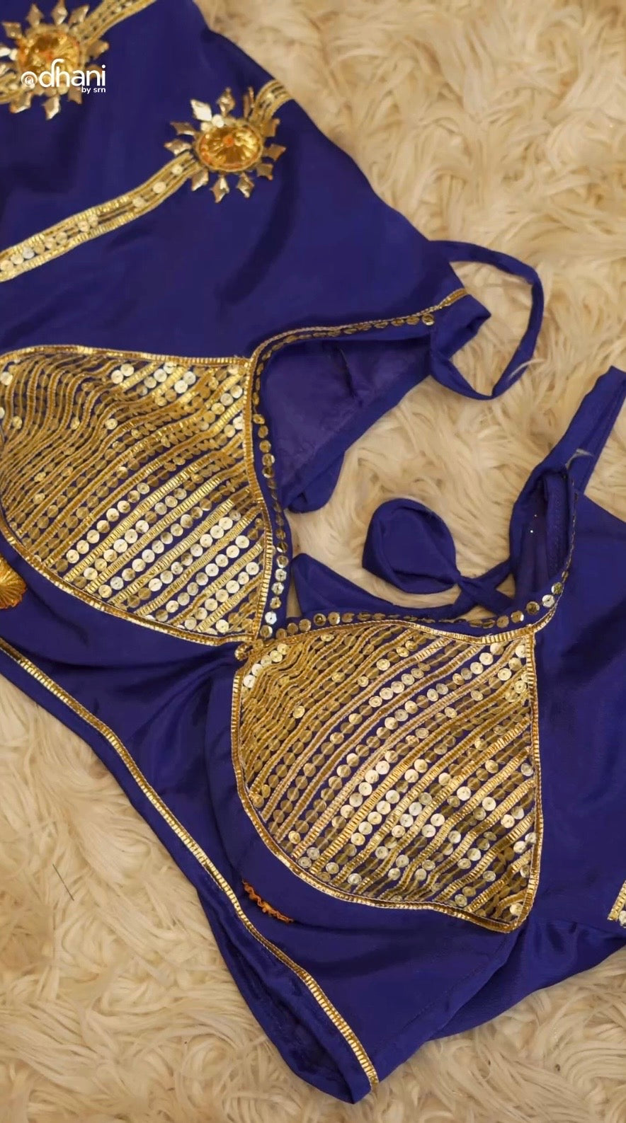 Alka Rajasthai Angi Blouse On Crep Fabric With Kachi Gota Patti And Sequence Work