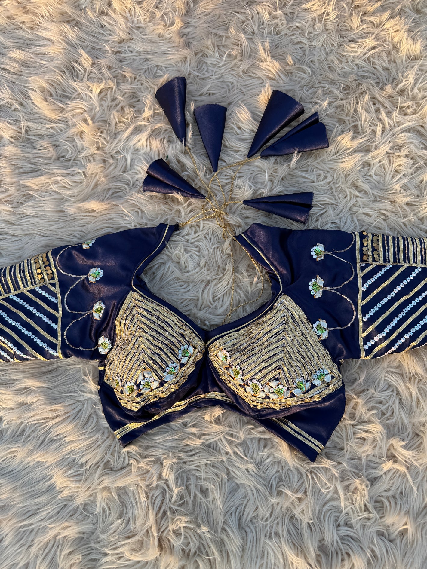 SITARA MAHAL RAJASTHANI AANGI BLOUSE WITH CHARKHI GOTA WORK (PRE-BOOKING ITEM)  ##HB101