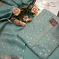 Georgette Embroidery chickenkari suit with banarasi weaving organza dupatta ##SF013