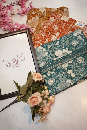 Pure cotton tie work suit with jaipuri floral print ##SF014