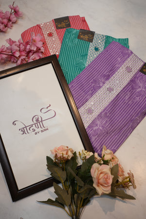 Pure cotton tie work suit with printed bottom cotton dupatta ##SF016