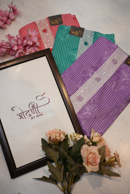 Pure cotton tie work suit with printed bottom cotton dupatta ##SF016