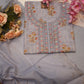 Glaze Cotton suit with neck embroidery cut work dupatta ##SF017
