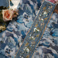 Cotton tie work printed suit with shiffon dupatta ##SF020