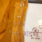 Crepe silk fabric hand work suit with heavy dupatta (UNSTITCHED) ## SF023