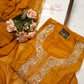 Crepe silk fabric hand work suit with heavy dupatta (UNSTITCHED) ## SF023