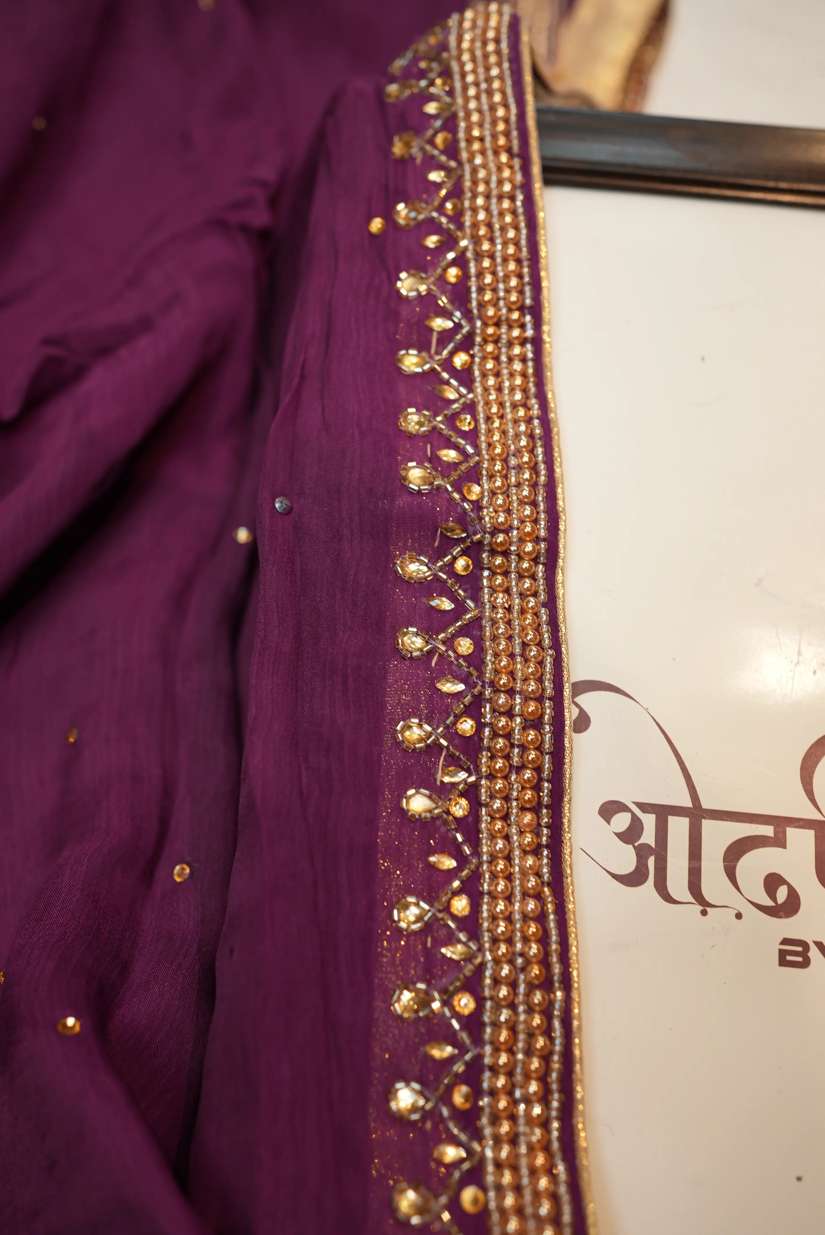 Pure Chinon Heavy hand work suit with patch work & heavy dupatta  (UNSTITCHED)