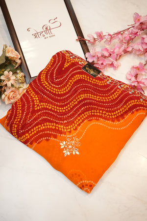 Rajasthani peela Synthetic saree with hand work border & butti ##SR0141