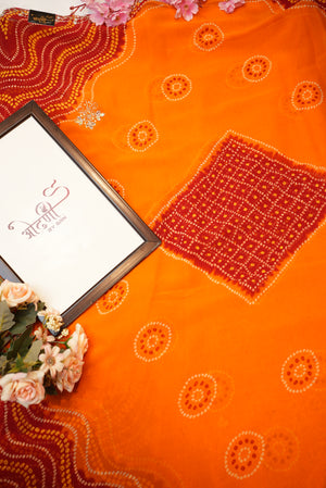 Rajasthani peela Synthetic saree with hand work border & butti ##SR0141