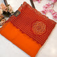 Rajasthani peela georgette saree with siroski border & butta work ##SR0143