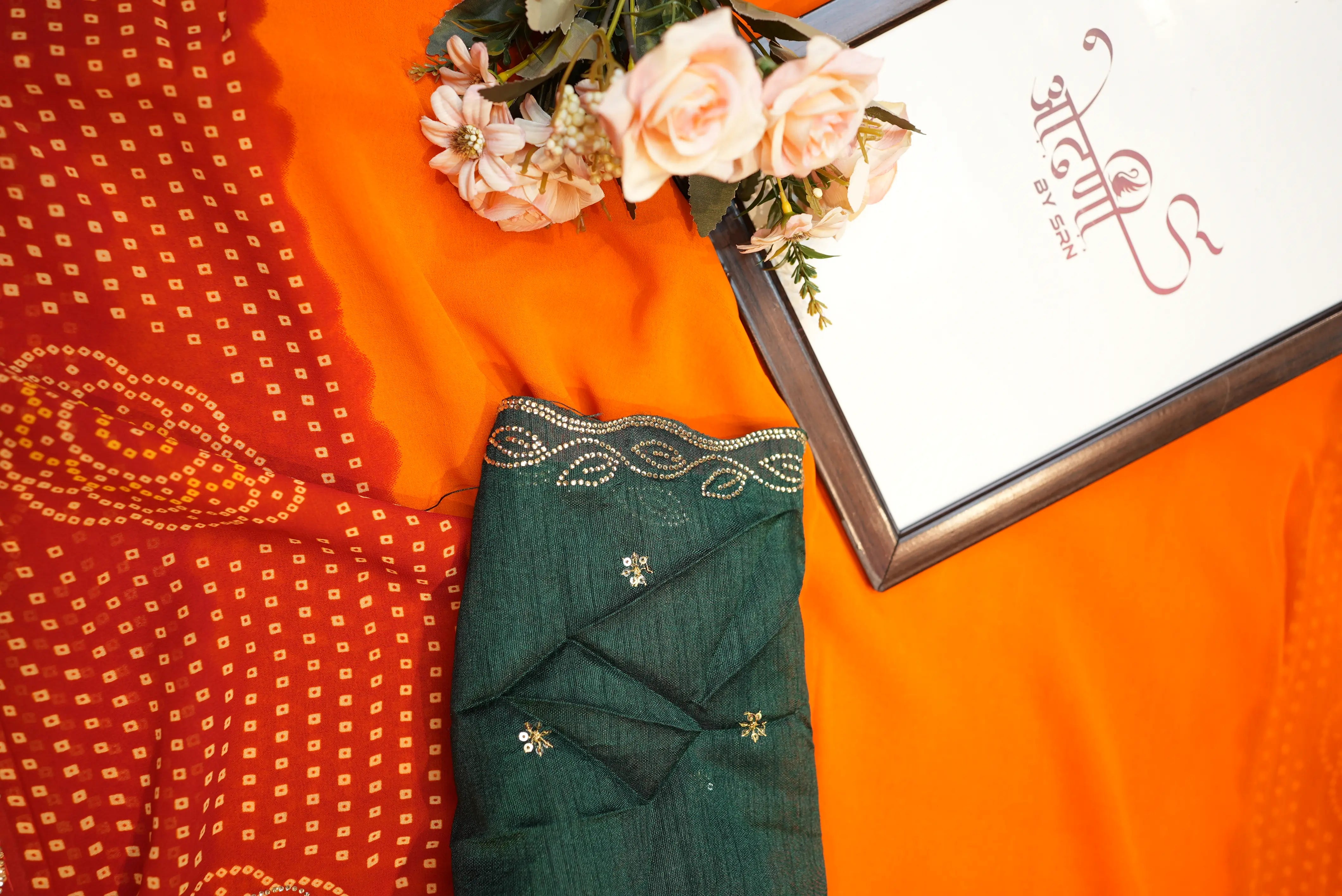 Rajasthani Yellow Georgette Saree with Swarovski Border & Butta Work