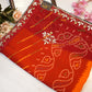 Rajasthani peela synthetic saree with hand work border & butta ##SR0145