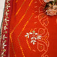 Rajasthani peela synthetic saree with hand work border & butta ##SR0145