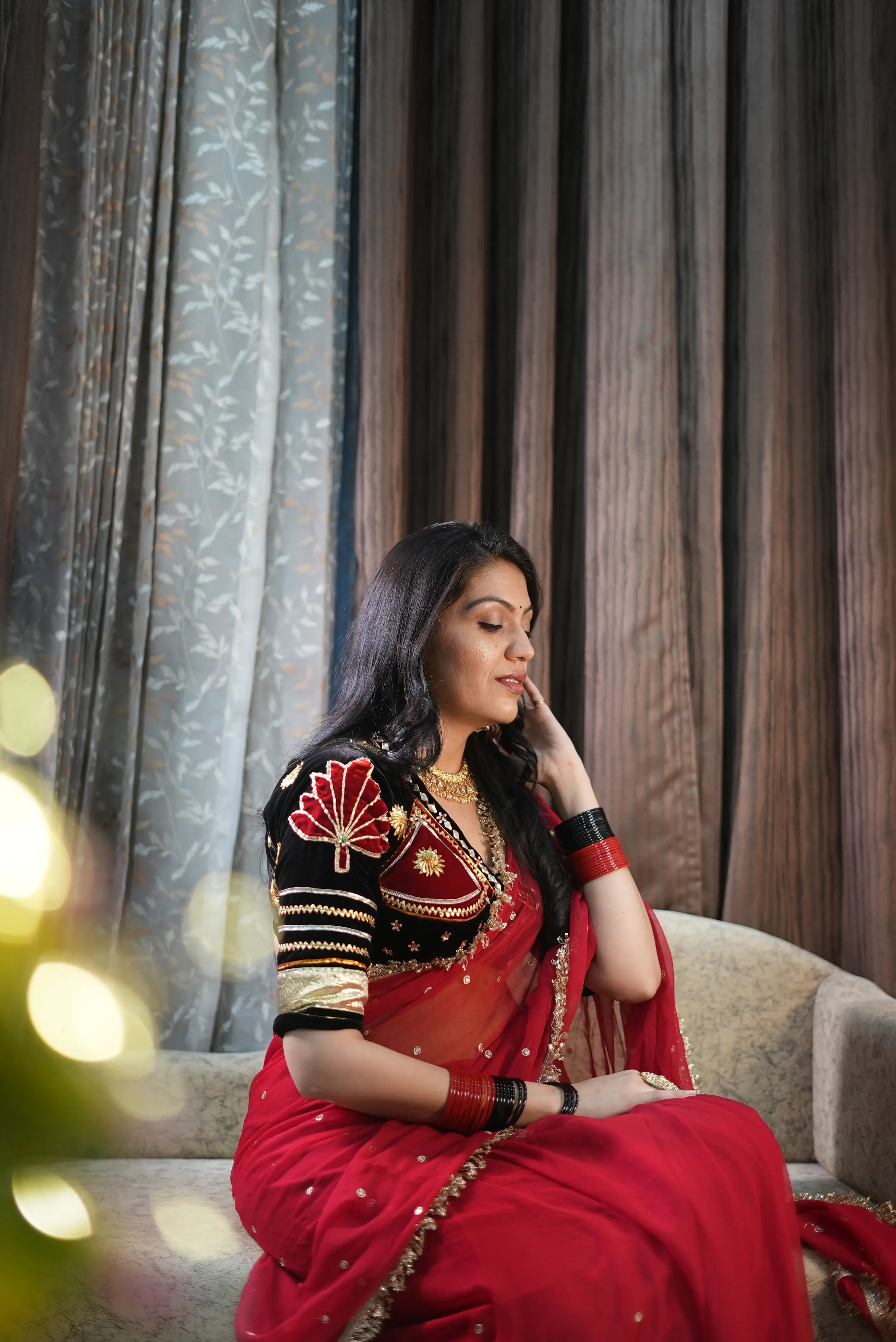 Lotus Rajasthani Angi Blouse with Gota Patti Work (PRE-BOOKING ITEM)