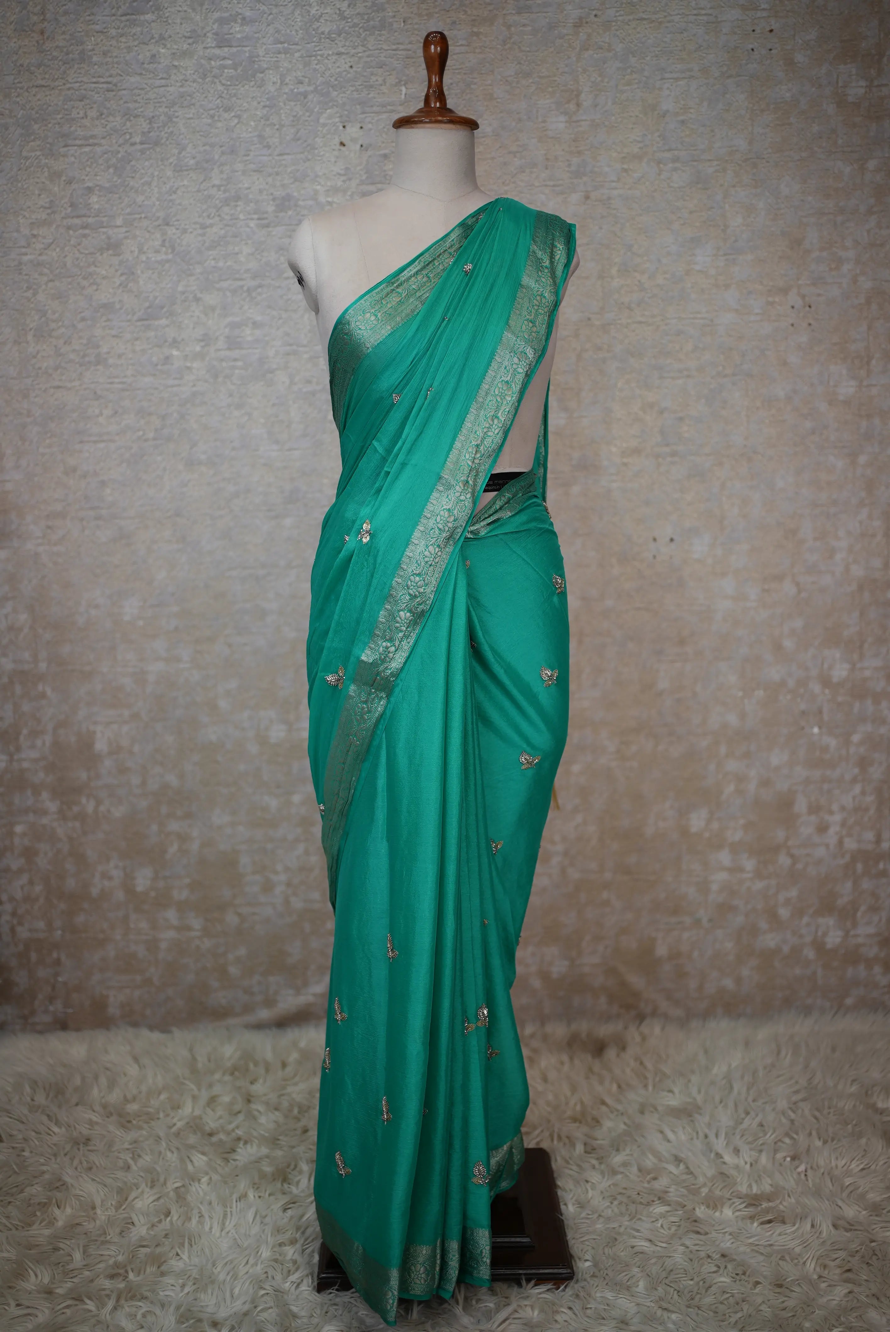 Jari Weaving with Handwork Bhuta Saree