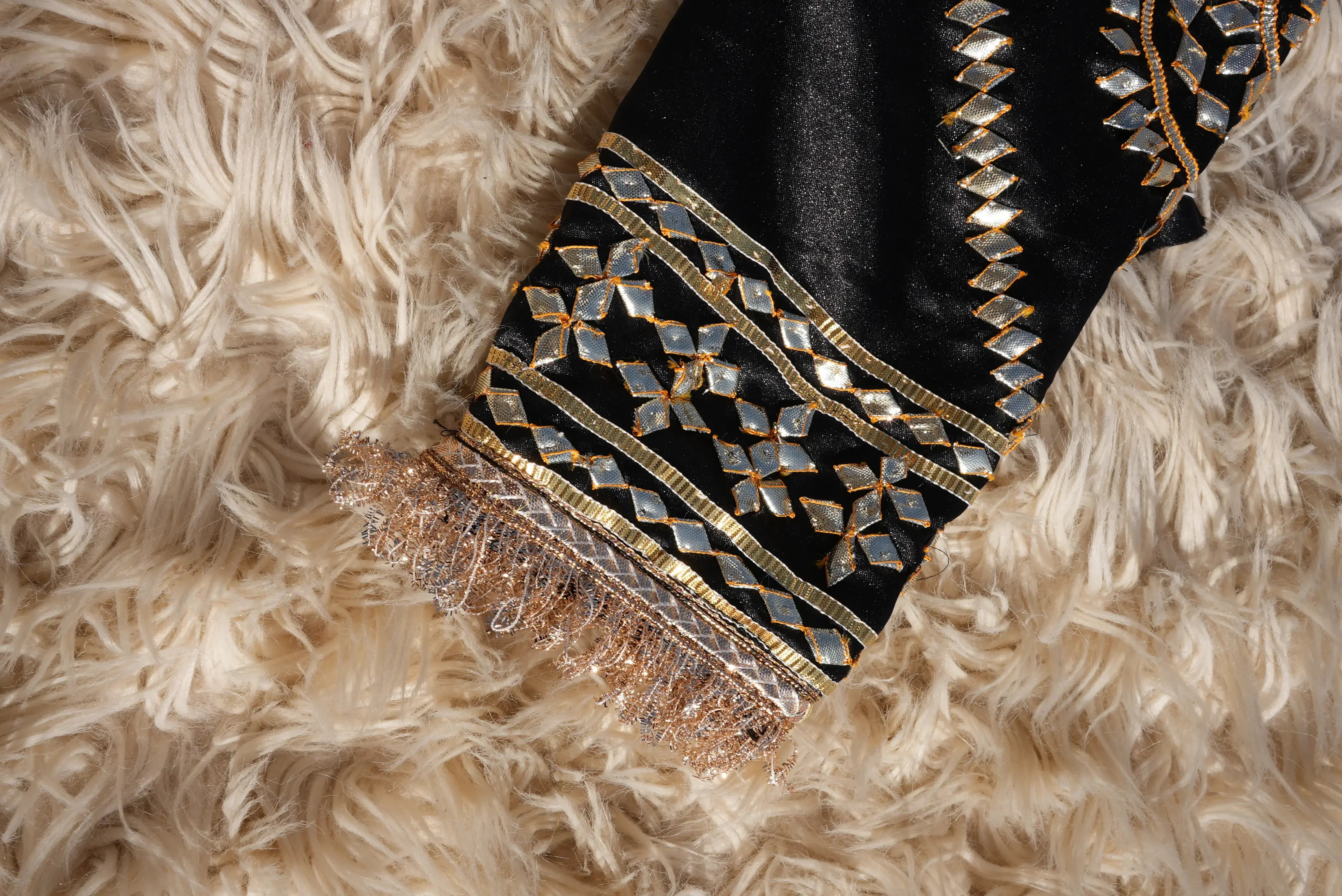 Roohani Rat Rajasthani Angi Blouse with Uppada Silk Saree & Nayla Work