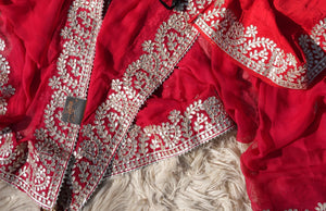 ROOHANI RAT RAJASTHANI ANGI BLOUSE WITH UPPADA SILK FABRIC WITH NAYLA WORK ##SR0235