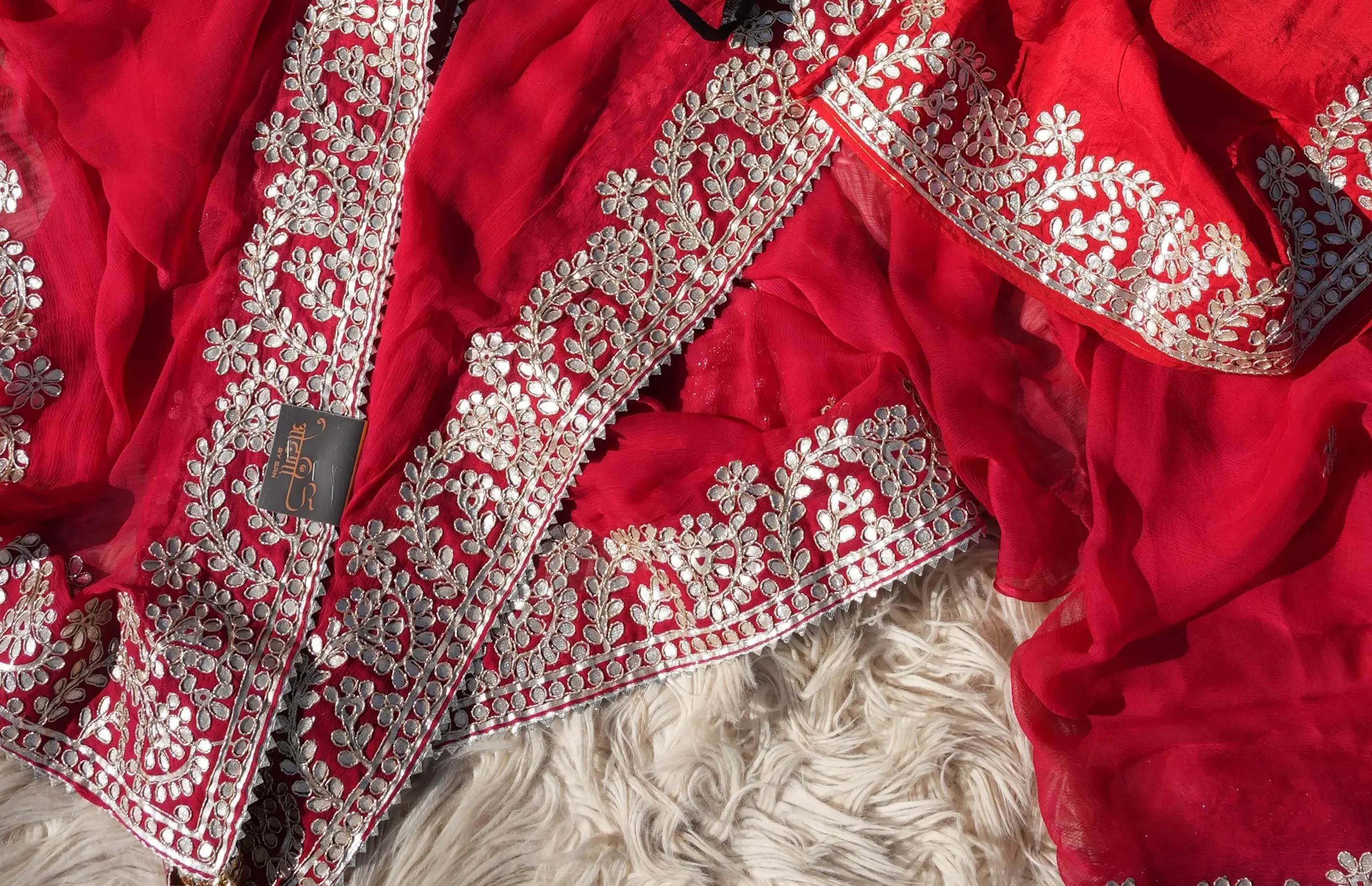 Roohani Rat Rajasthani Angi Blouse with Uppada Silk Saree & Nayla Work