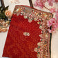 Rajasthani chunri viscose fabric  embroidery saree with contrast blouse ##SR0155