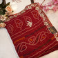 Rajasthani chunri viscose georgette saree with gota patti cut dana work ##SR0157