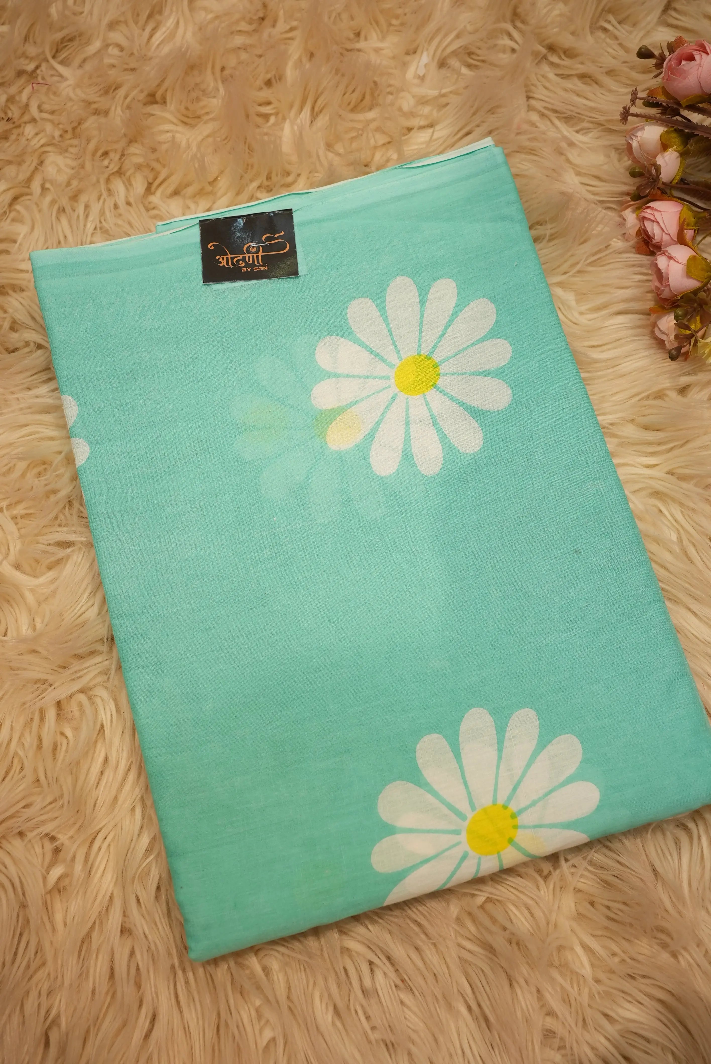 Mal Cotton Saree with Floral Print Design (With Blouse)