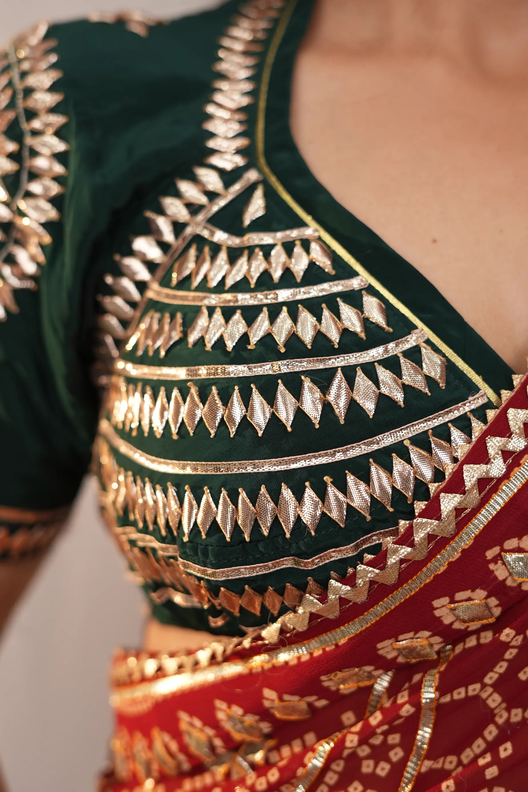 Suman Aangi Blouse with Kaccha Gota Patti Work (PRE-BOOKING ITEM)