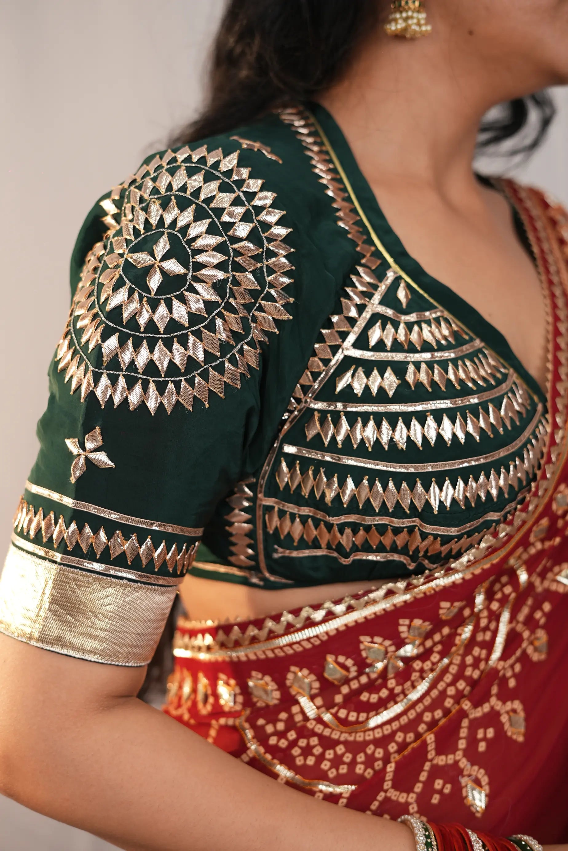 Suman Aangi Blouse with Kaccha Gota Patti Work (PRE-BOOKING ITEM)