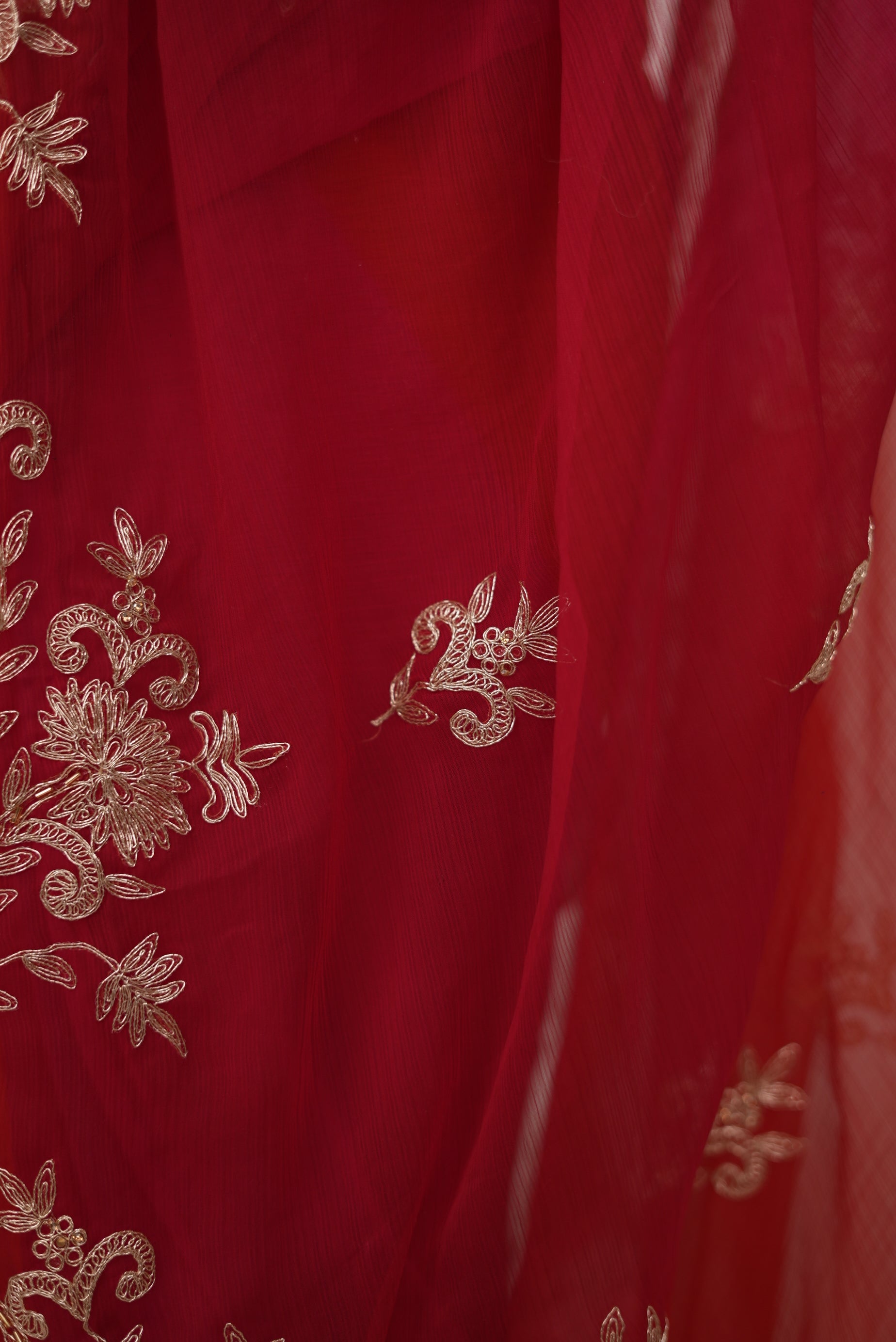 Chiffon Saree With Intricate Pittan Work