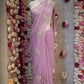 FIGURE PATTERN SAREE WITH SEQUENCE & CUTDANA WORK ON ROYAL GEORGETTE FABRIC (WITH BLOUSE) ##SR598