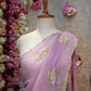FIGURE PATTERN SAREE WITH SEQUENCE & CUTDANA WORK ON ROYAL GEORGETTE FABRIC (WITH BLOUSE) ##SR598