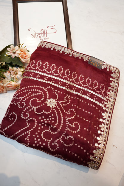 MODAL GAZZI SILK FABIANA DESIGNER SAREE WITH GOTA PATTI WORK ##SR161