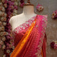 CHINON FABRIC BANDHANI SAREE WITH PITA AND CUTWORK WITH BUTI (WITH BLOUSE) ##SR601