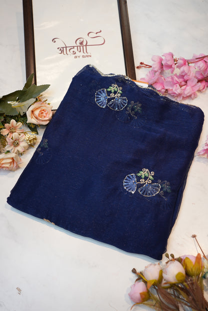 Shimmer Chiffon Sequence with Hand Work Buta and Border ##SR014