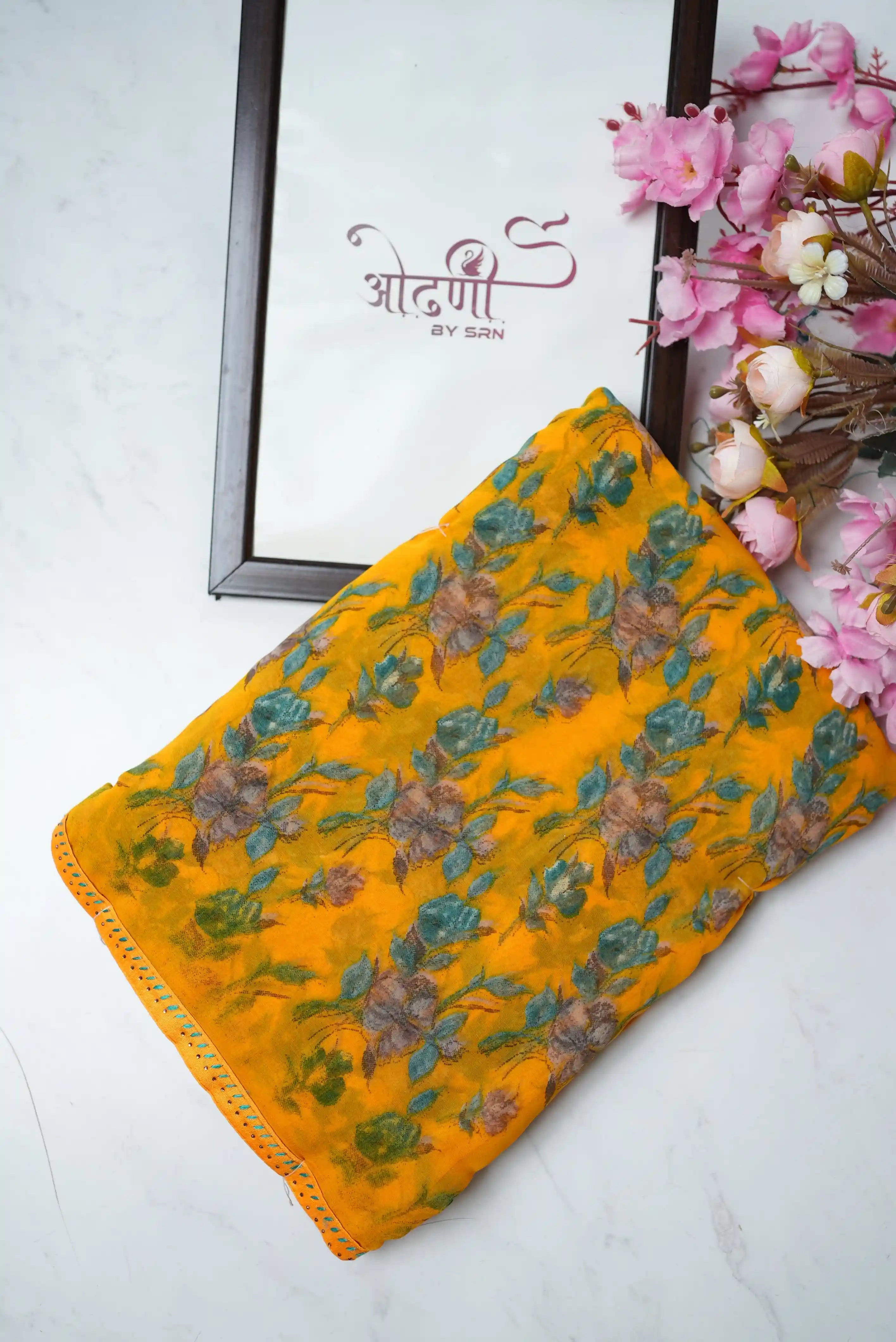 Lightweight Synthetic Saree with Floral Print