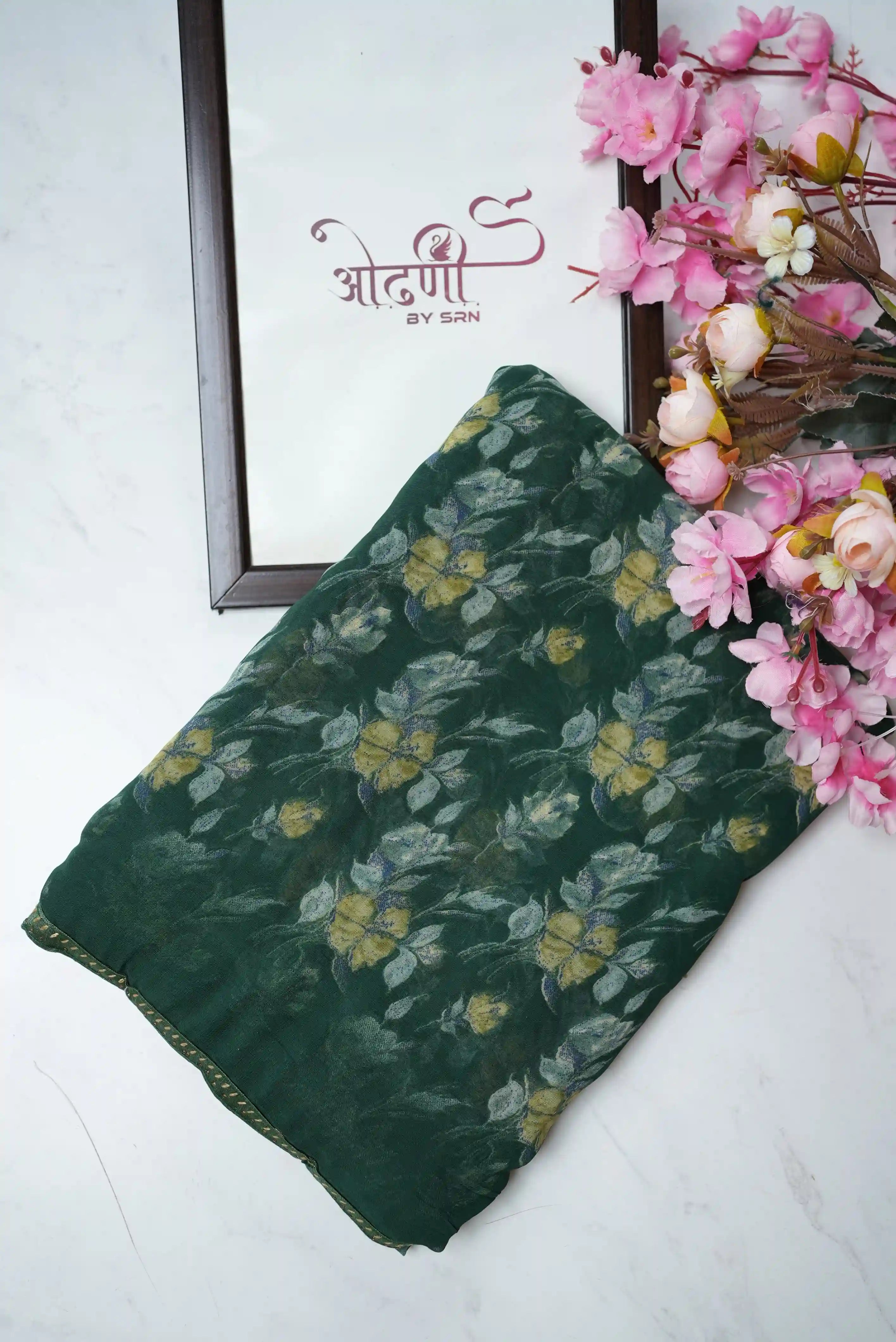 Lightweight Synthetic Saree with Floral Print