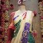 GAJJI SILK FABRIC BANDHANI SAREE WITH KACCHI GOTAPATTI WORK & MULTI COLOUR LADDU BANDHEJ WITH LAKDI PATTA DESIGN (WITH BLOUSE)     ##SR0325