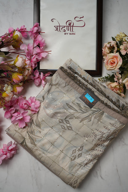 Glaze cotton suit with sequence work & dupatta ##SF019