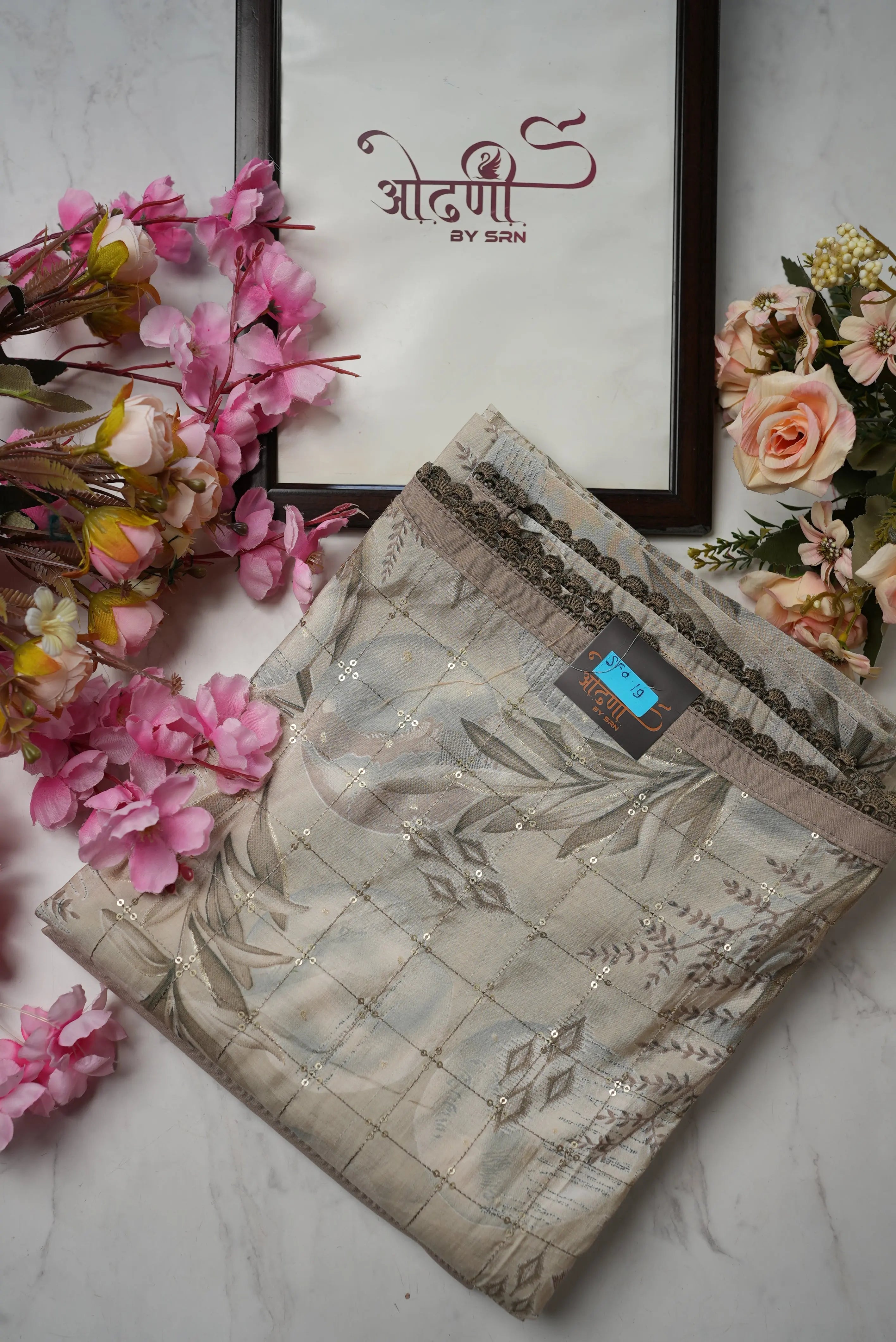 Glaze cotton suit with sequence work & dupatta (UNSTITCHED)