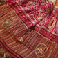 GAJJI SILK FABRIC BANDHANI SAREE WITH KACCHI GOTAPATTI WORK & MULTI COLOUR LADDU BANDHEJ WITH LAKDI PATTA DESIGN (WITH BLOUSE)     ##SR0325