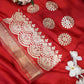 Banglore silk saree with gota patti work & Scallop border rich pallu ##SR0110