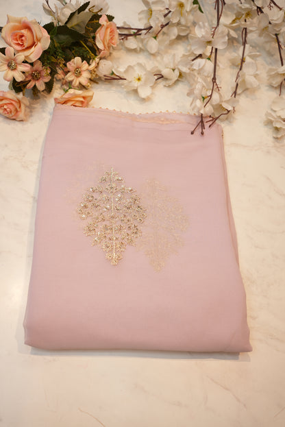 synthetic fabric saree with sequnce buta ##SR049