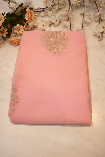 synthetic fabric saree with sequnce buta ##SR049
