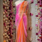 MULTI COLOR ROYAL GEORGETTE FABRIC PEACOCK DESIGN DARBARI SAREE WITH HEAVY JAAL PATTERN (WITHOUT BLOUSE) ##SR455