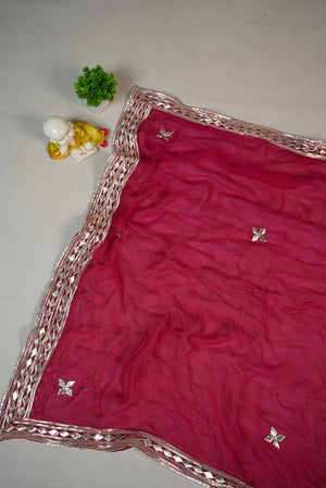 HANDWORK DUPPATA WITH GOTAPATTI WORK        ##DP001