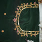 Zardozi Handwork Blouse with Name Personalization on Silk Fabric (Unstitched) GREEN ##HB006