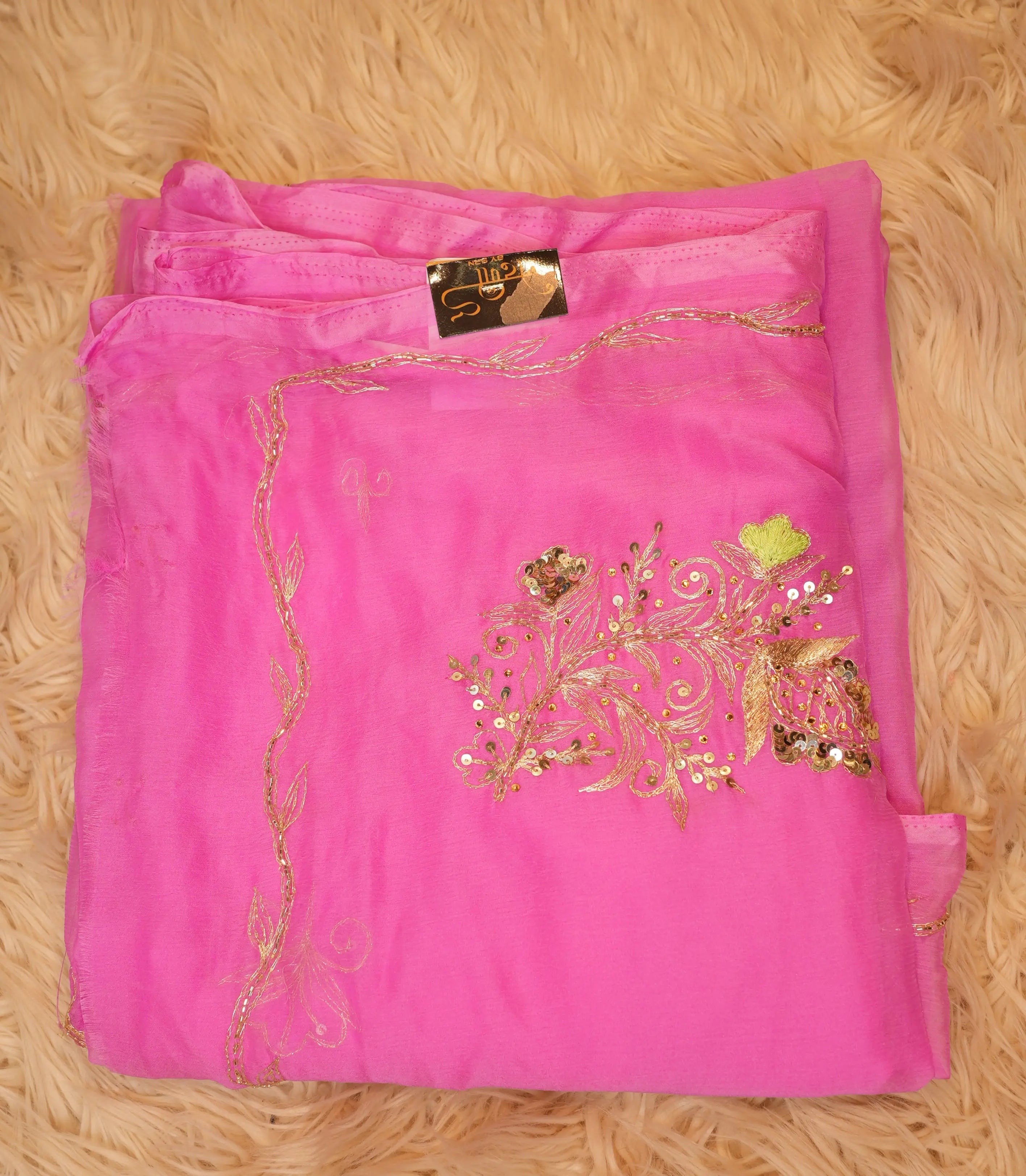 Summer Special Vintage Work Chiffon Saree